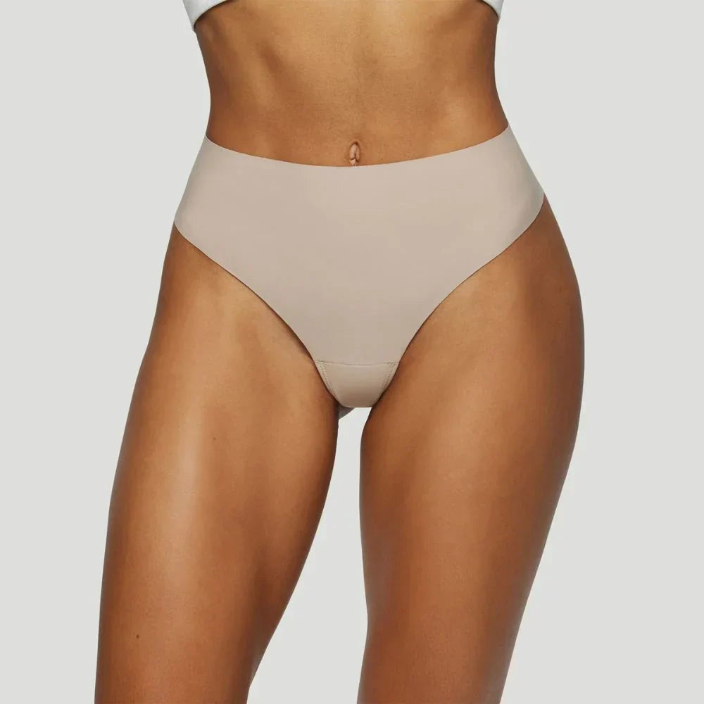 High-waisted thong nude (Set of 3)