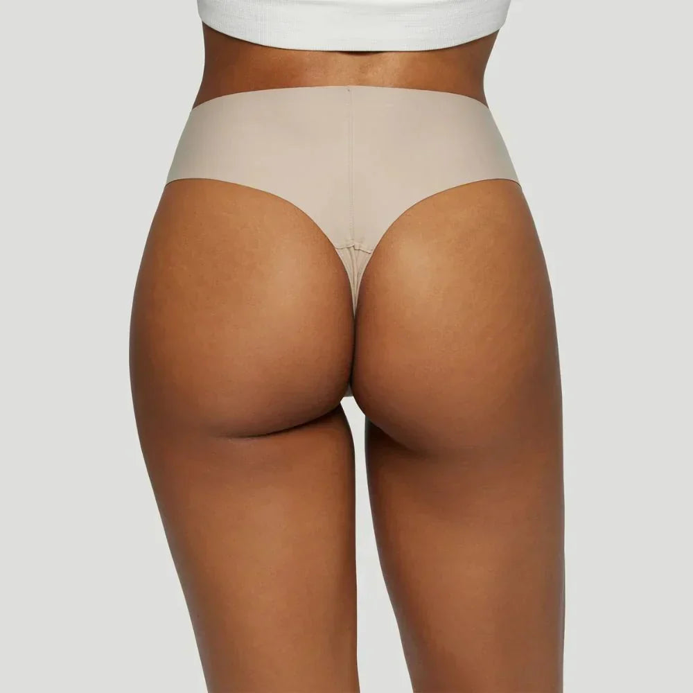 High-waisted thong nude (Set of 3)