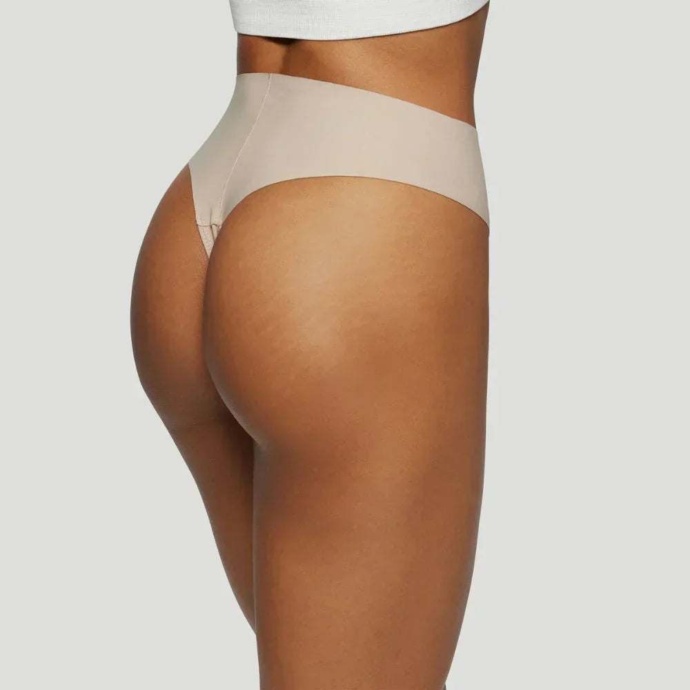High-waisted thong nude (Set of 3)