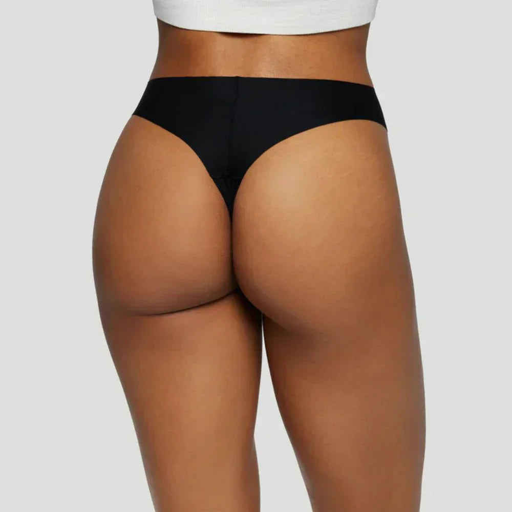 Mid-waisted thong black (Set of 3)