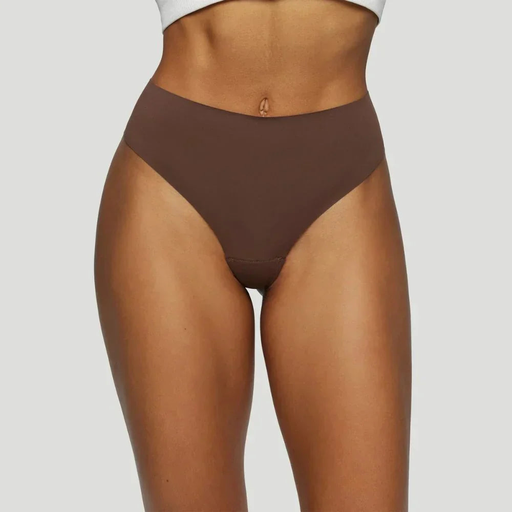 High-waisted thong brown (Set of 3)