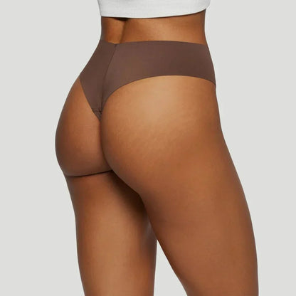 High-waisted thong brown (Set of 3)